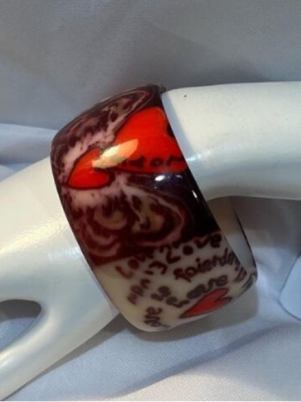 Vintage Y2K Grunge Love Letter Lucite Bangle Punk Rock Whimsigoth